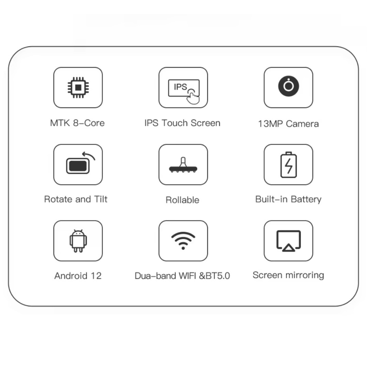 24 Inch Portable Tv with 13MP Camera Smart Mobile Rotation Monitor Touch screen smart portable